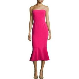 Cinq A Sept Luna Strapless Mermaid Trumpet Dress Hot Pink Size 8